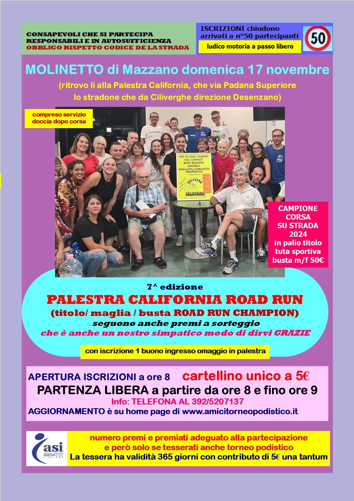 PALESTRA CALIFORNIA ROAD RUN